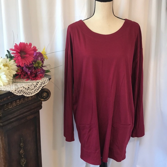 🧩EUC Maroon Pure Jill Long Sleeve Tunic - Picture 1 of 6